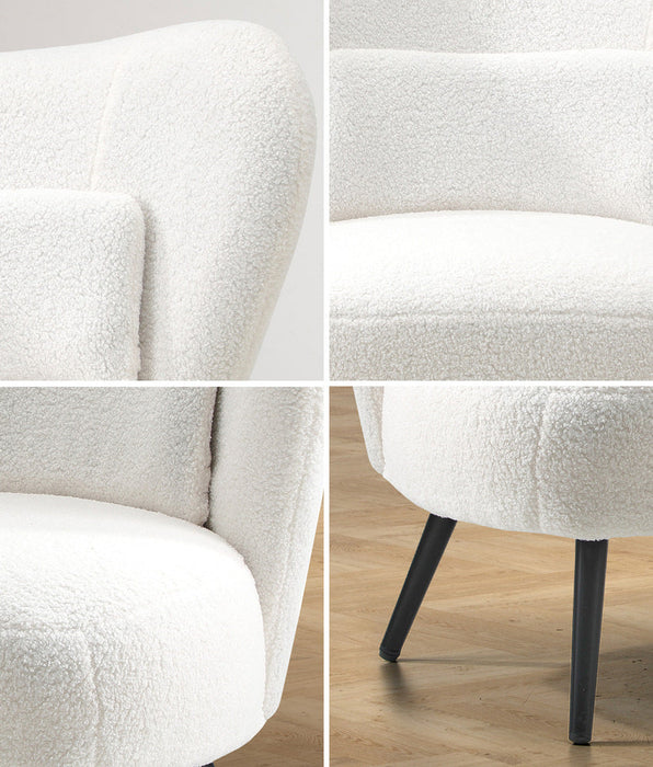 Parisi Luxe Wingback Velvet or Boucle Lounge Chair | Plush Soft Pillow Cushion Stunning Armchair | 3 Finishes