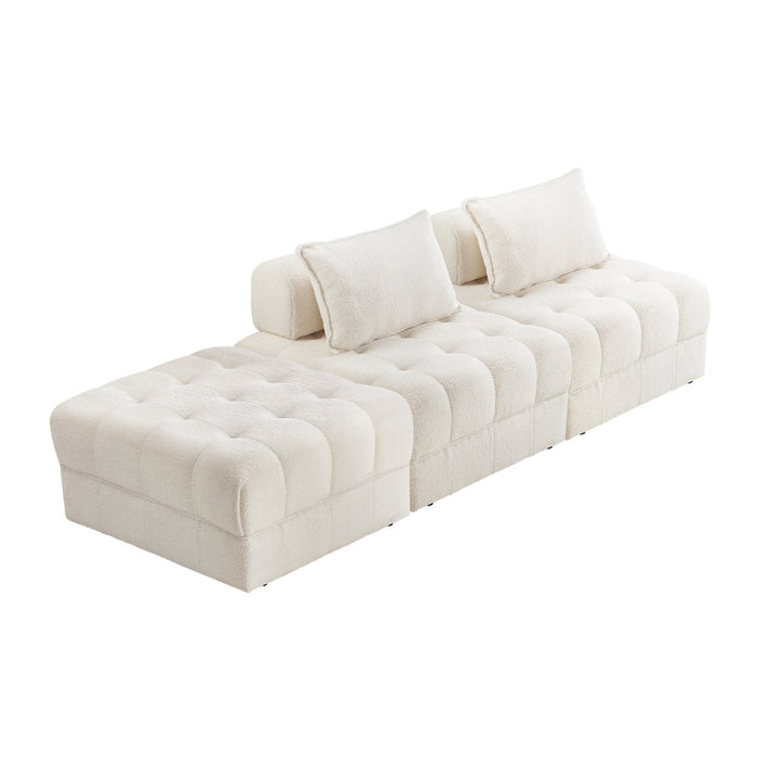 Valore Verstaile Modular Sofa Lounge Set | Adjustable Armless Boucle Fabric Sofa Modular Lounge