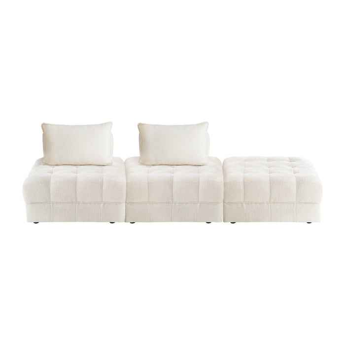 Valore Verstaile Modular Sofa Lounge Set | Adjustable Armless Boucle Fabric Sofa Modular Lounge