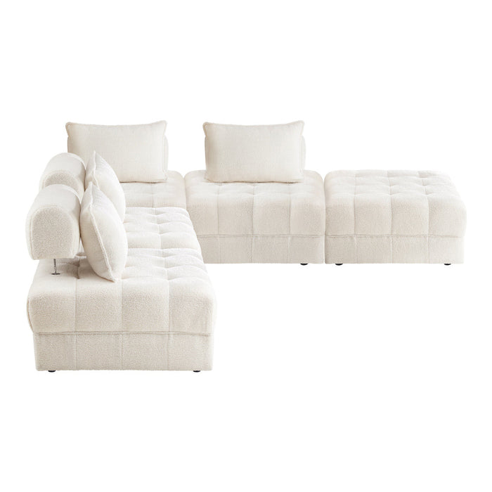 Valore Verstaile Modular Sofa Lounge Set | Adjustable Armless Boucle Fabric Sofa Modular Lounge