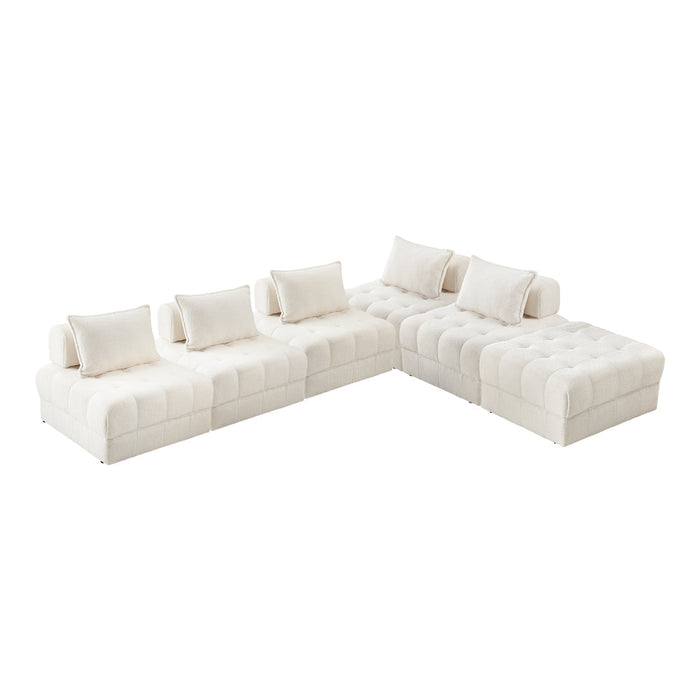 Valore Verstaile Modular Sofa Lounge Set | Adjustable Armless Boucle Fabric Sofa Modular Lounge