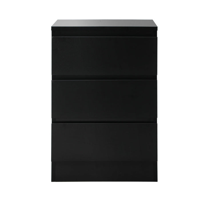 Santori Modern Fingerpull Bedside Table | 3 Draw Ample Storage Bedside Cabinet | 3 Finishes