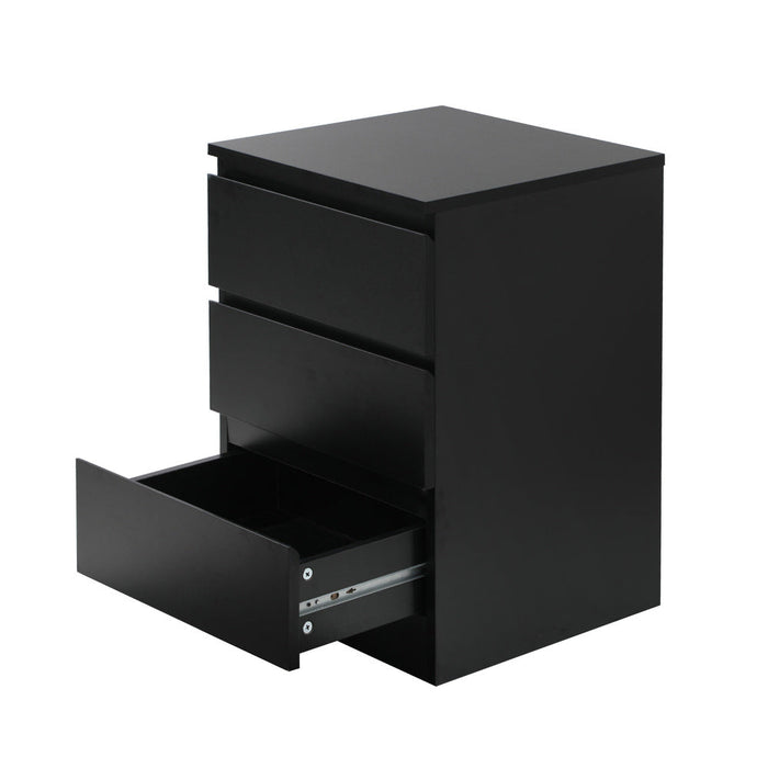 Santori Modern Fingerpull Bedside Table | 3 Draw Ample Storage Bedside Cabinet | 3 Finishes