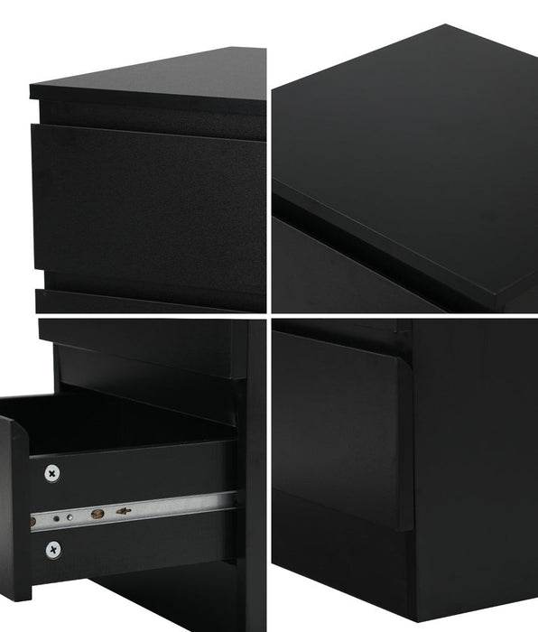 Santori Modern Fingerpull Bedside Table | 3 Draw Ample Storage Bedside Cabinet | 3 Finishes