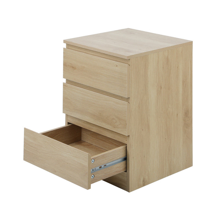 Santori Modern Fingerpull Bedside Table | 3 Draw Ample Storage Bedside Cabinet | 3 Finishes