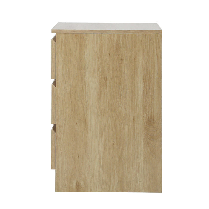 Santori Modern Fingerpull Bedside Table | 3 Draw Ample Storage Bedside Cabinet | 3 Finishes