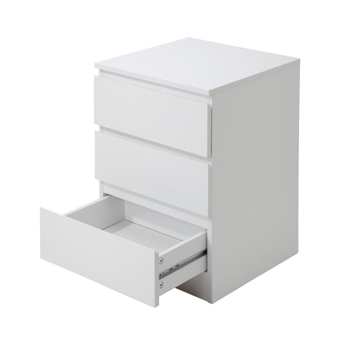 Santori Modern Fingerpull Bedside Table | 3 Draw Ample Storage Bedside Cabinet | 3 Finishes