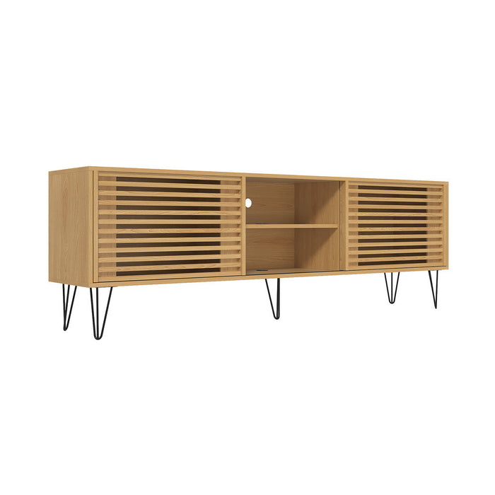 Polizano 180cm Wooden TV Cabinet Entertainment Unit | Modern TV Unit with Storage and Sliding Door | 2 Colours