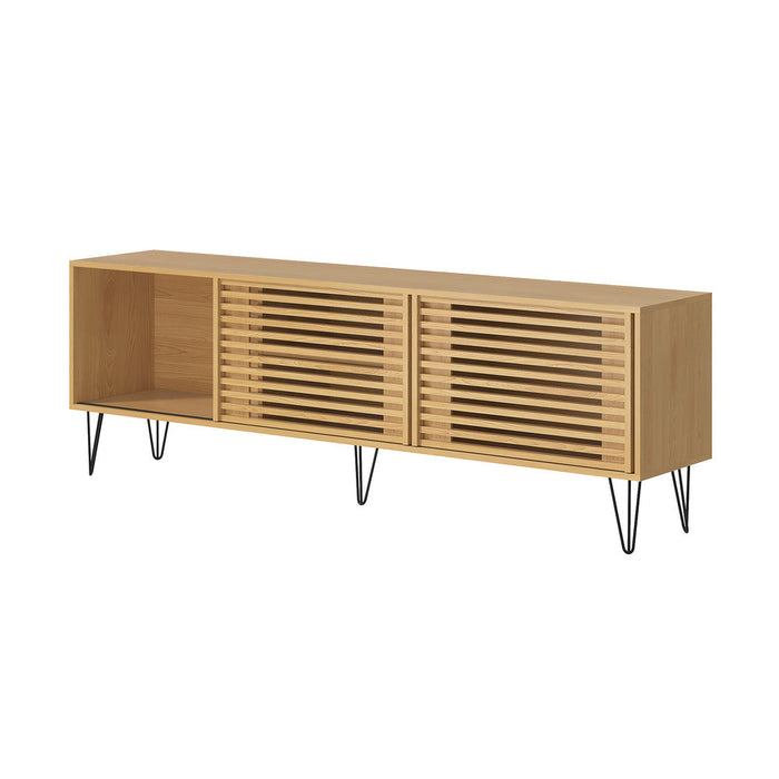 Polizano 180cm Wooden TV Cabinet Entertainment Unit | Modern TV Unit with Storage and Sliding Door | 2 Colours