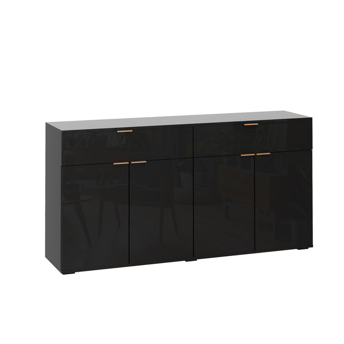 Murano High Gloss 4 Drawer Buffet | Modern Sideboard Glossy Storage Unit | 3 Finishes