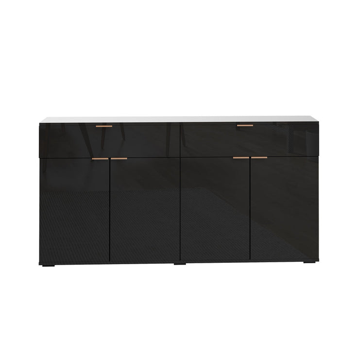 Murano High Gloss 4 Drawer Buffet | Modern Sideboard Glossy Storage Unit | 3 Finishes