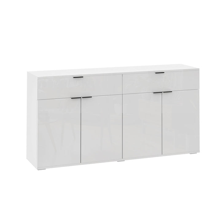 Murano High Gloss 4 Drawer Buffet | Modern Sideboard Glossy Storage Unit | 3 Finishes