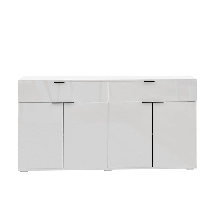 Murano High Gloss 4 Drawer Buffet | Modern Sideboard Glossy Storage Unit | 3 Finishes