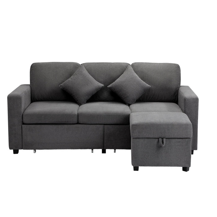 Parisi 3 Seater Premium Storage Sofa with Ottoman | Versatile Sofa Couch Set with Modular Ottoman and Storage | 2 Finishes