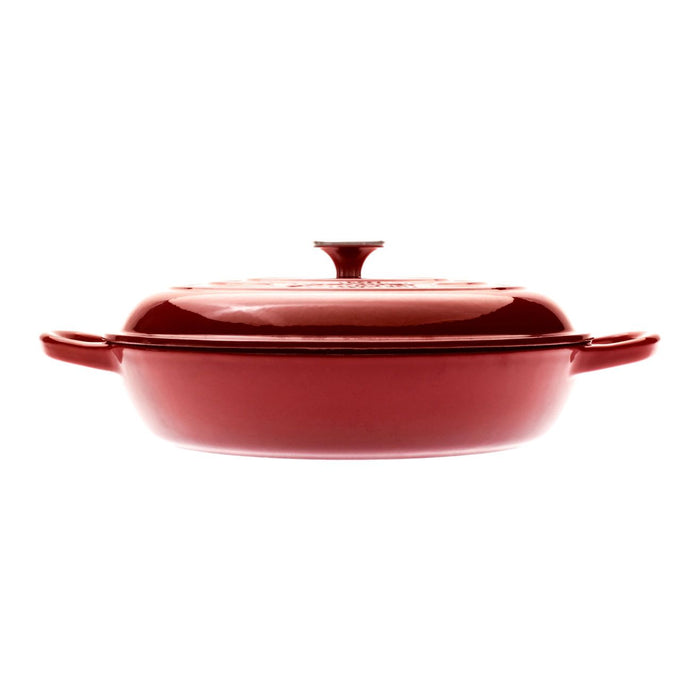 Alaskan 30cm Cast Iron Shallow Casserole Dish in Black Cherry Red