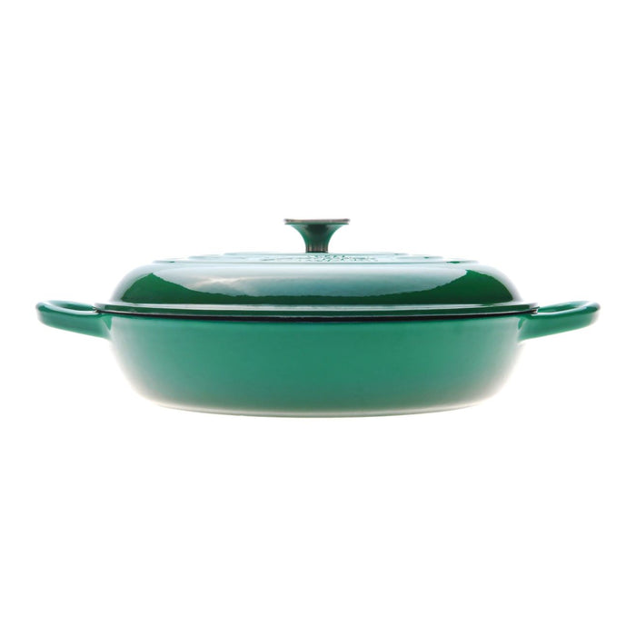 Alaskan 30cm Cast Iron Shallow Casserole Dish in Black Eden Green