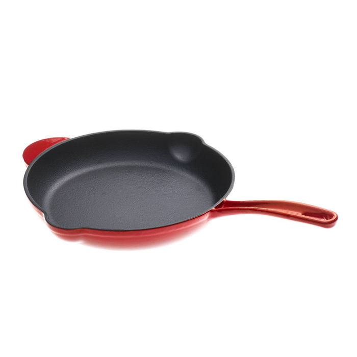 Alaskan 26cm Cast Iron Fry Pan in Black Cherry Red