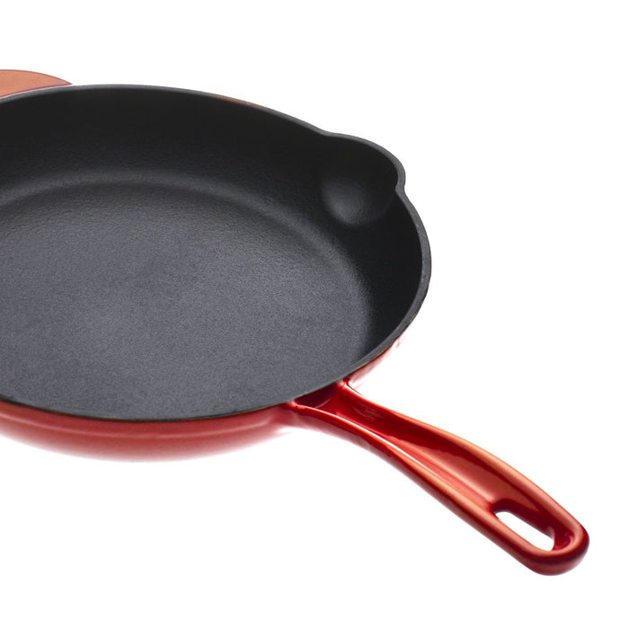 Alaskan 26cm Cast Iron Fry Pan in Black Cherry Red