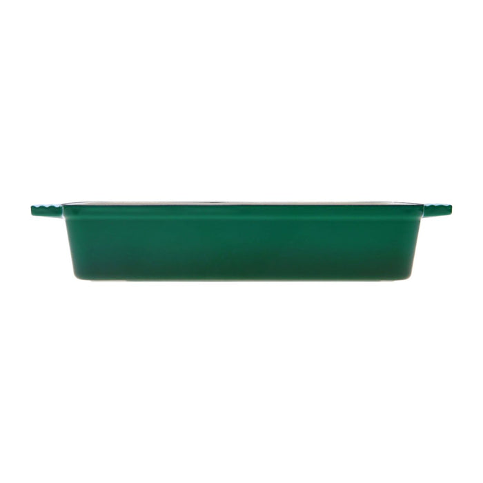 High Quality 33cm Cast Iron Rectangular Baking Dish | Casserole Pan in Eden Green