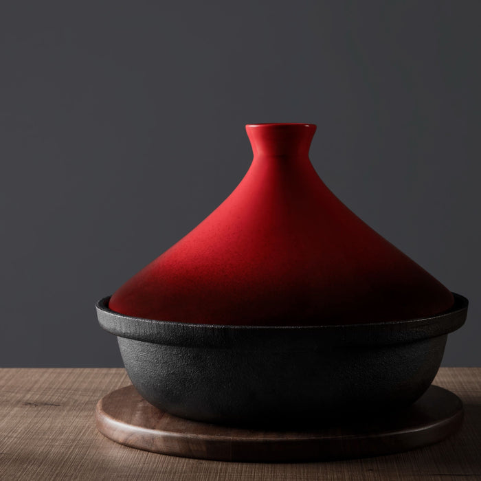 Morrocan Style 25cm Quality Cast Iron Tagine in Red