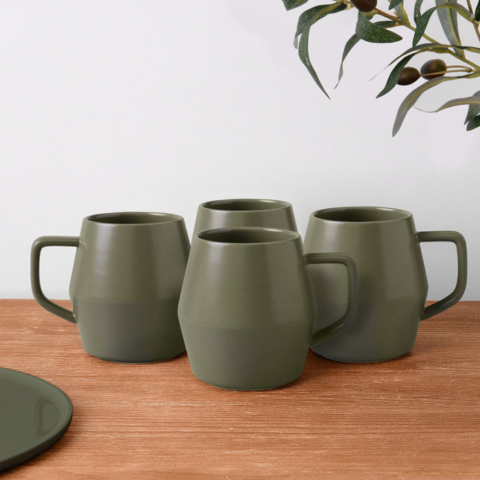 Milano Home 4-Piece Hug Mug Set Olive Green