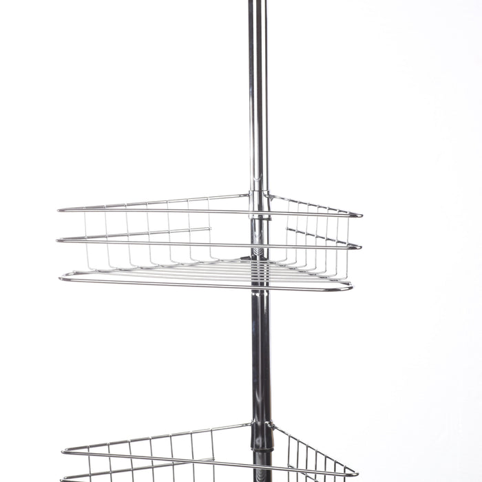 Ezyset Adjustable Telescopic 4 Tier Corner Shower Caddy Rack