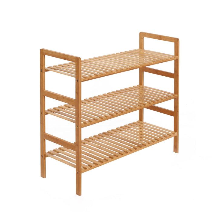 Multi Tier Essential Natural Bamboo Shoes Rack