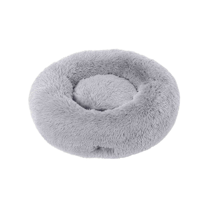 Shaggy Faux Fur Donut Calming Pet Nest Bed - Charcoal in 3 Sizes