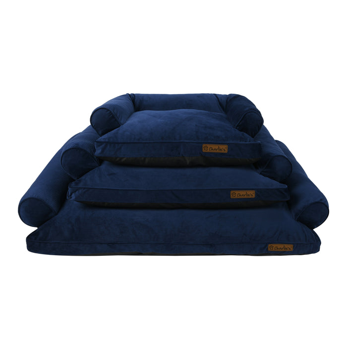 Ripley Corduroy Pet Sofa Bed - Navy in 3 Sizes