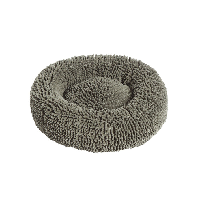 Calming Bobble Chenille Round Donut Pet Bed - Charcoal or Orange