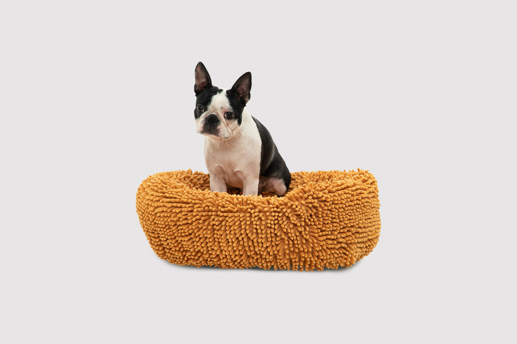 Calming Bobble Chenille Round Donut Pet Bed - Charcoal or Orange