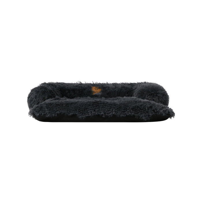 Shaggy Faux Fur Bolster Sofa Protector Pet Bed - Charcoal