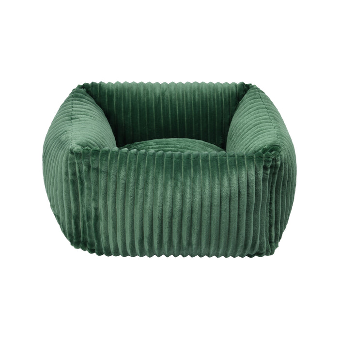 Ascher Plush Corduroy Square Pet Bed Nest Bed - Eden Green