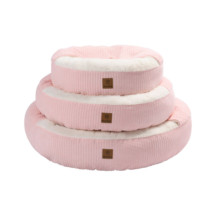 Cushioned Hooded Pet Bed Nest Pink