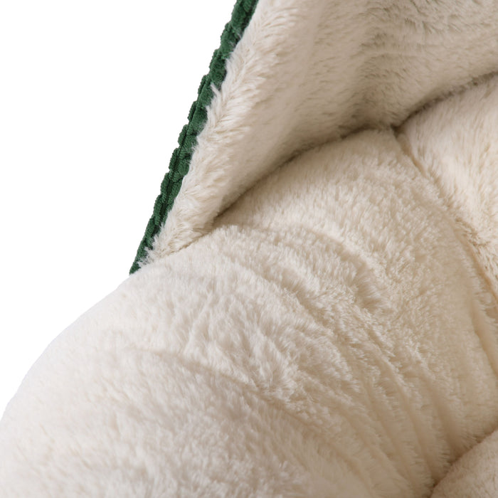 Snookie Hooded Pet Bed in Corncob - Eden Green