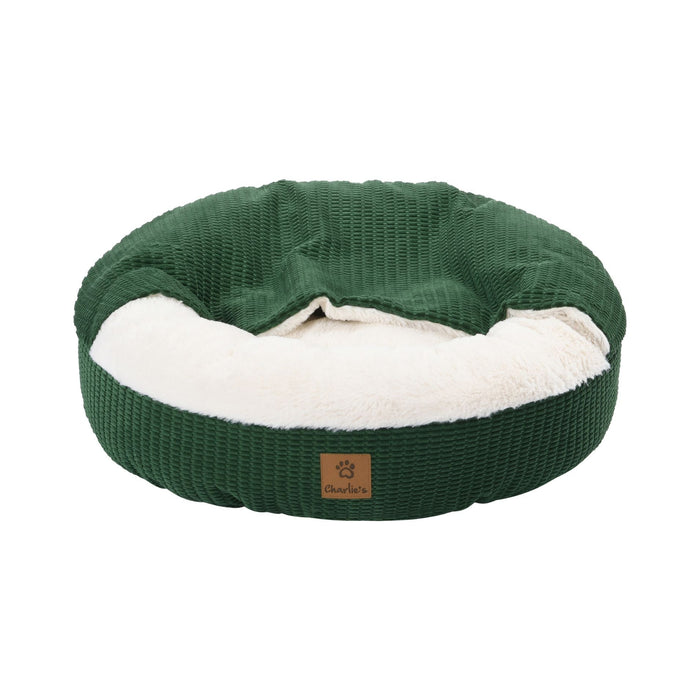 Snookie Hooded Pet Bed in Corncob - Eden Green