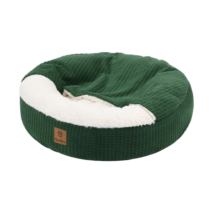 Snookie Hooded Pet Bed in Corncob - Eden Green