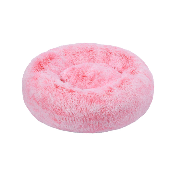 Donut Faux Fur Calming Pet Bed Nest Ombre Pink