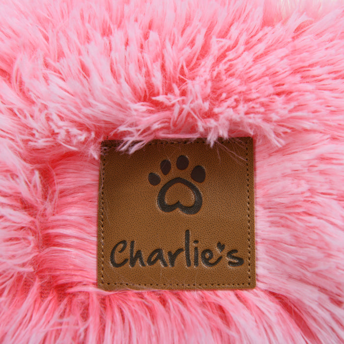 Snookie Hooded Pet Bed in Faux Fur - Ombre Pink in 3 Sizes