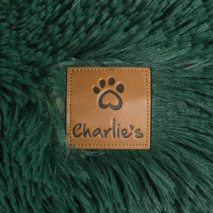 Snookie Hooded Pet Bed in Faux Fur - Eden Green