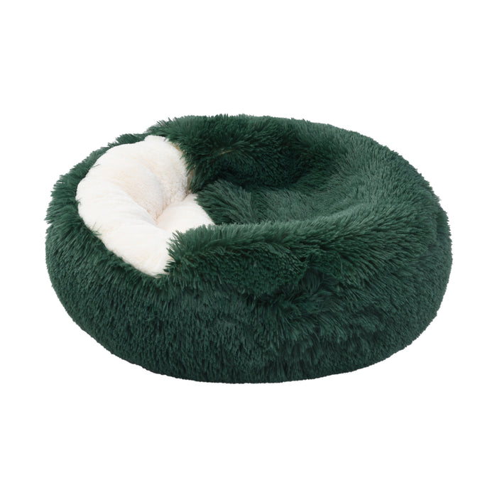 Snookie Hooded Pet Bed in Faux Fur - Eden Green