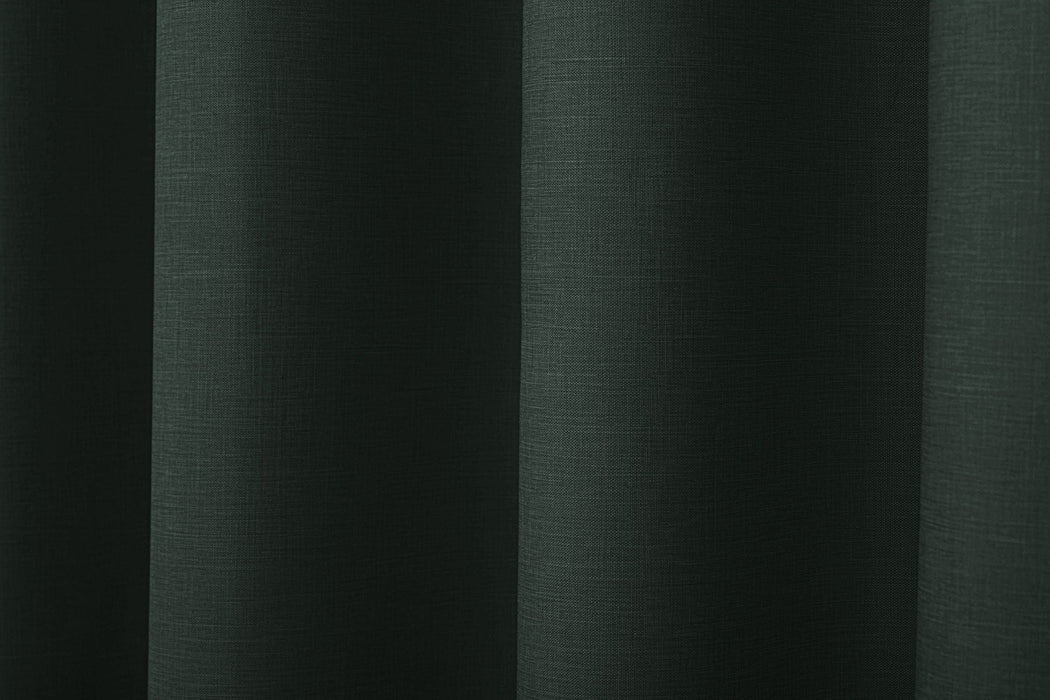 Pair of 233cm Wide 100% Blockout Eyelet Curtains in Green | 4 Sizes