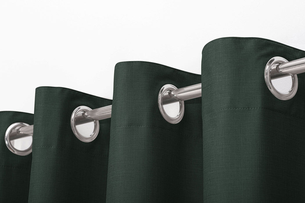 Pair of 233cm Wide 100% Blockout Eyelet Curtains in Green | 4 Sizes