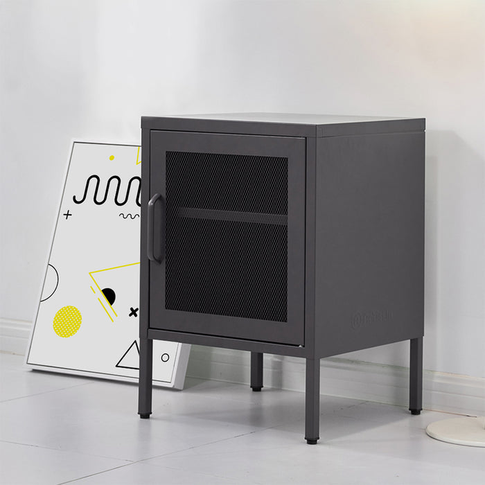 Vozela Mini Metal Shelf Filing Cabinet | Lockable Filing Storage Cabinet in Black