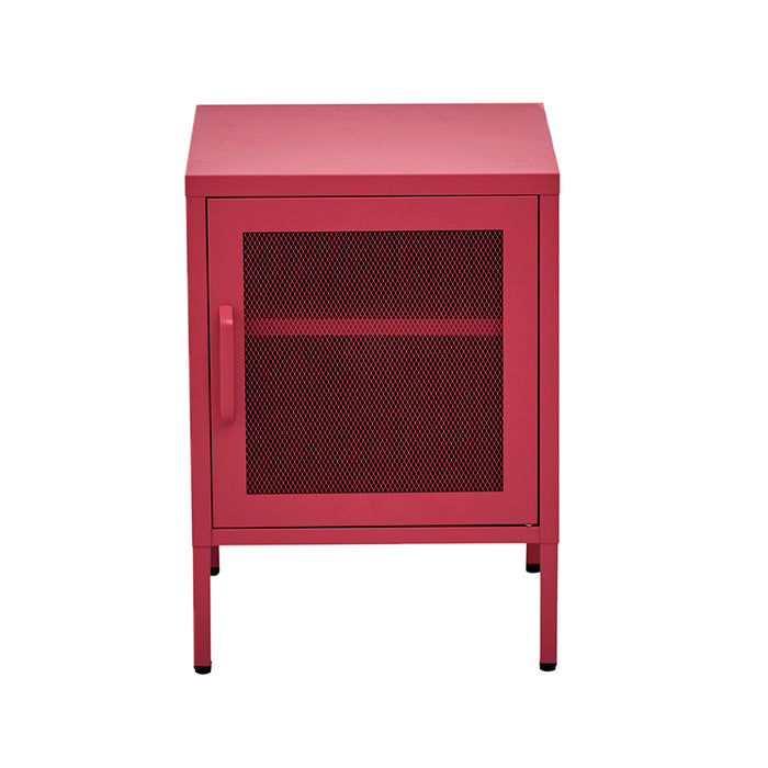 Vozela Mini Metal Shelf Filing Cabinet | Lockable Filing Storage Cabinet in Pink