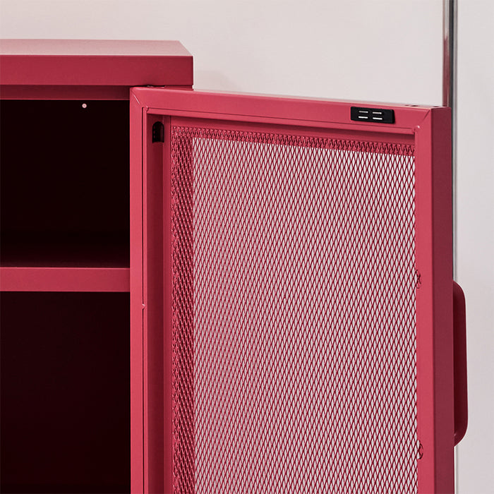 Vozela Mini Metal Shelf Filing Cabinet | Lockable Filing Storage Cabinet in Pink