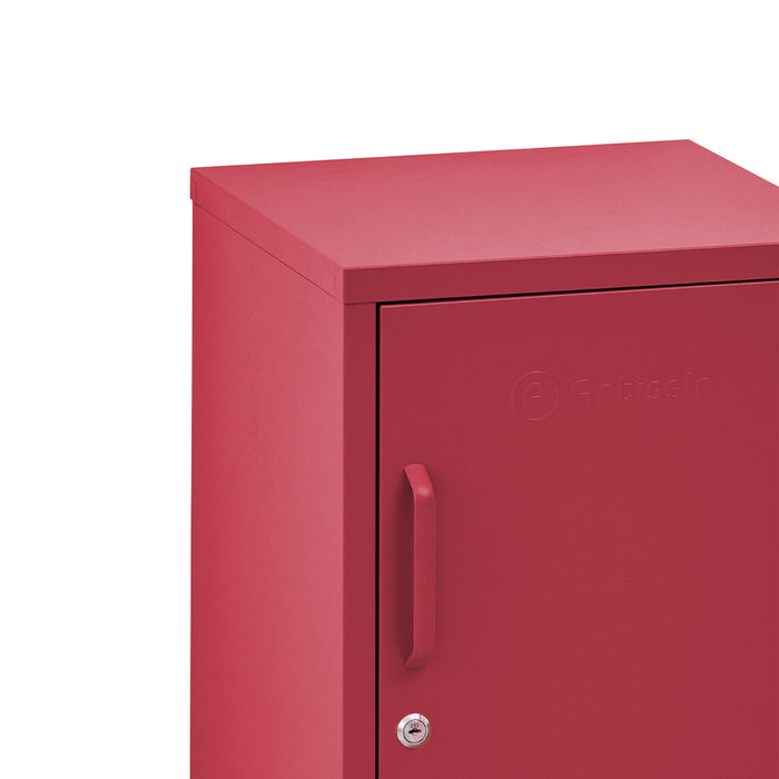 Vozela Metal Shelf Filing Cabinet | Lockable Filing Storage Cabinet in Pink