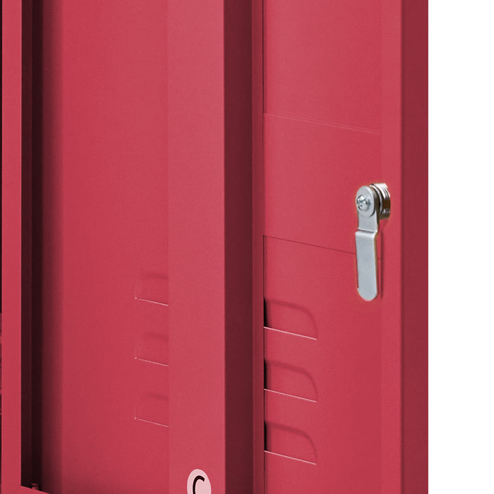 Vozela Metal Shelf Filing Cabinet | Lockable Filing Storage Cabinet in Pink