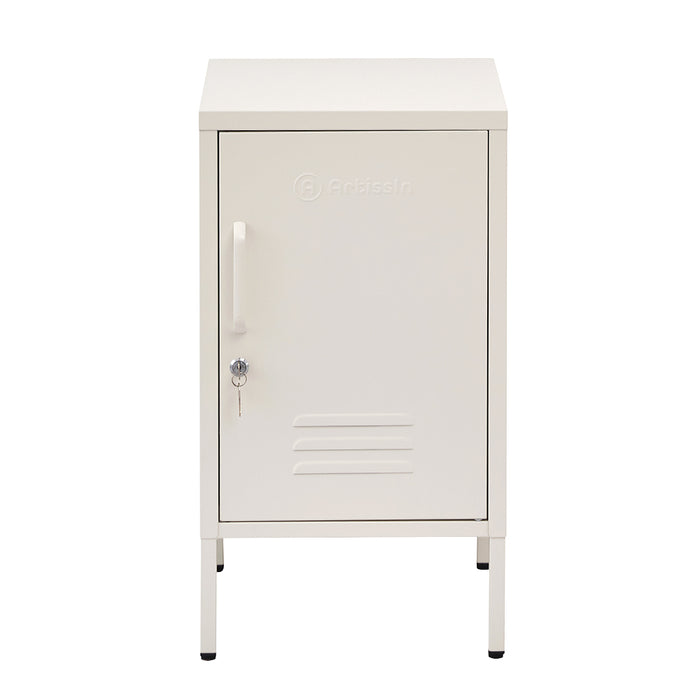 Vozela Metal Shelf Filing Cabinet | Lockable Filing Storage Cabinet in White