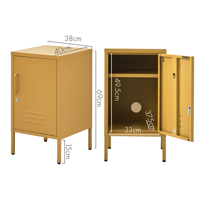 Vozela Metal Shelf Filing Cabinet | Lockable Filing Storage Cabinet in Yellow